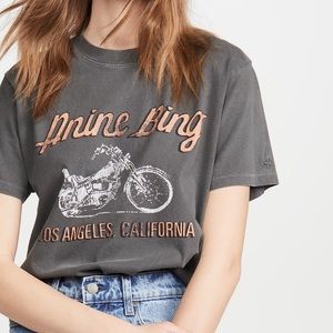 Anine Bing Lili Gun Powder Motorcycle Tee Shirt